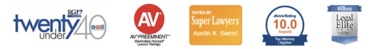 Twenty Under 40, AV Preeminent, Super Lawyers, Avvo 10.0, Legal Elite